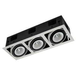 Sklep Kaja Moduł podtynkowy z 3 oczkami GL7116-3/54W WH+BL ALESSO | Kaja* Lampy Led|Oprawy Podtynkowe