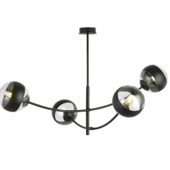 Sklep Kaja Molekularna, czarna lampa sufitowa do sypialni 1101/4 HUNTER | Kaja Outlet