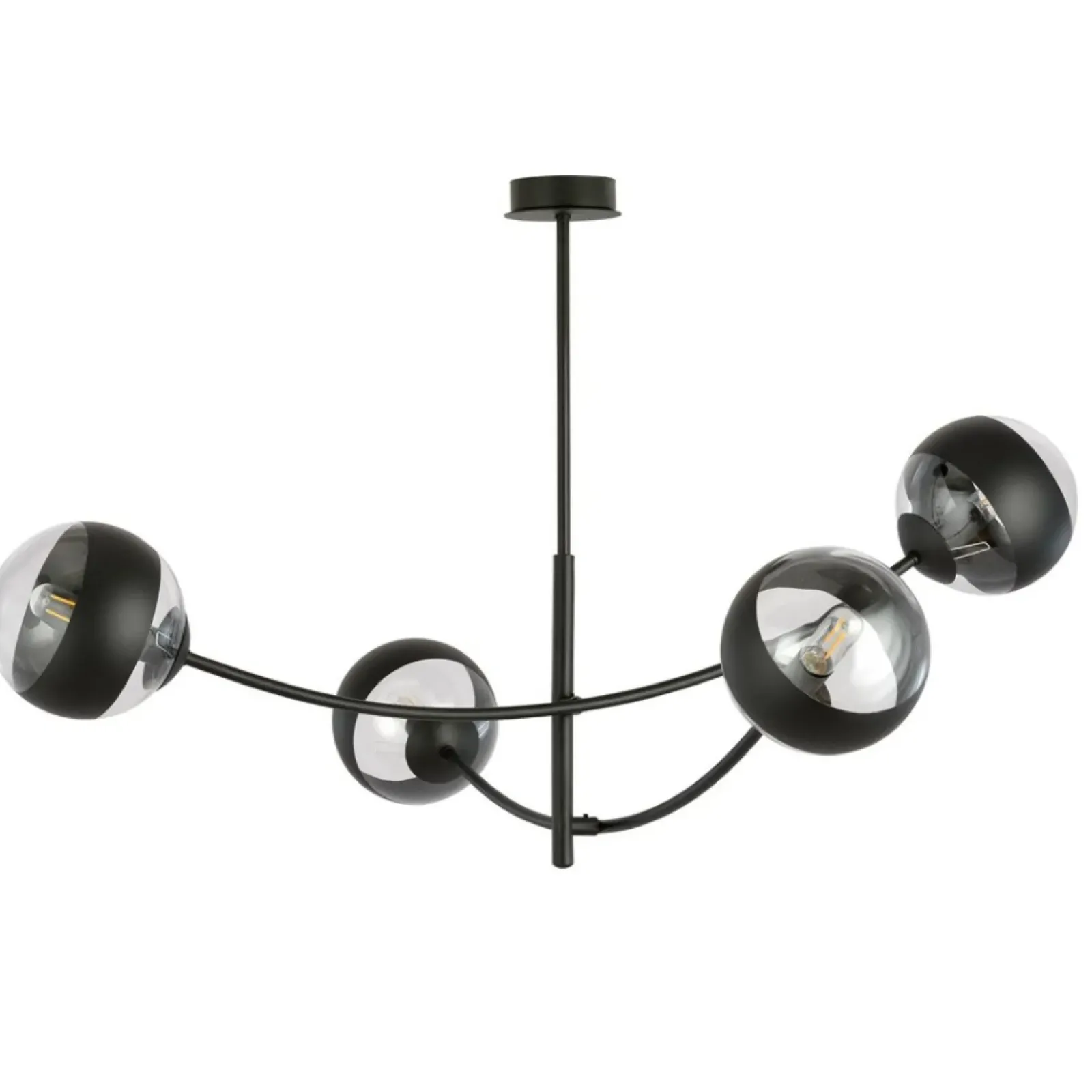 Sklep Kaja Molekularna, czarna lampa sufitowa do sypialni 1101/4 HUNTER | Kaja Outlet