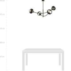Sklep Kaja Molekularna, czarna lampa sufitowa do sypialni 1101/4 HUNTER | Kaja Outlet