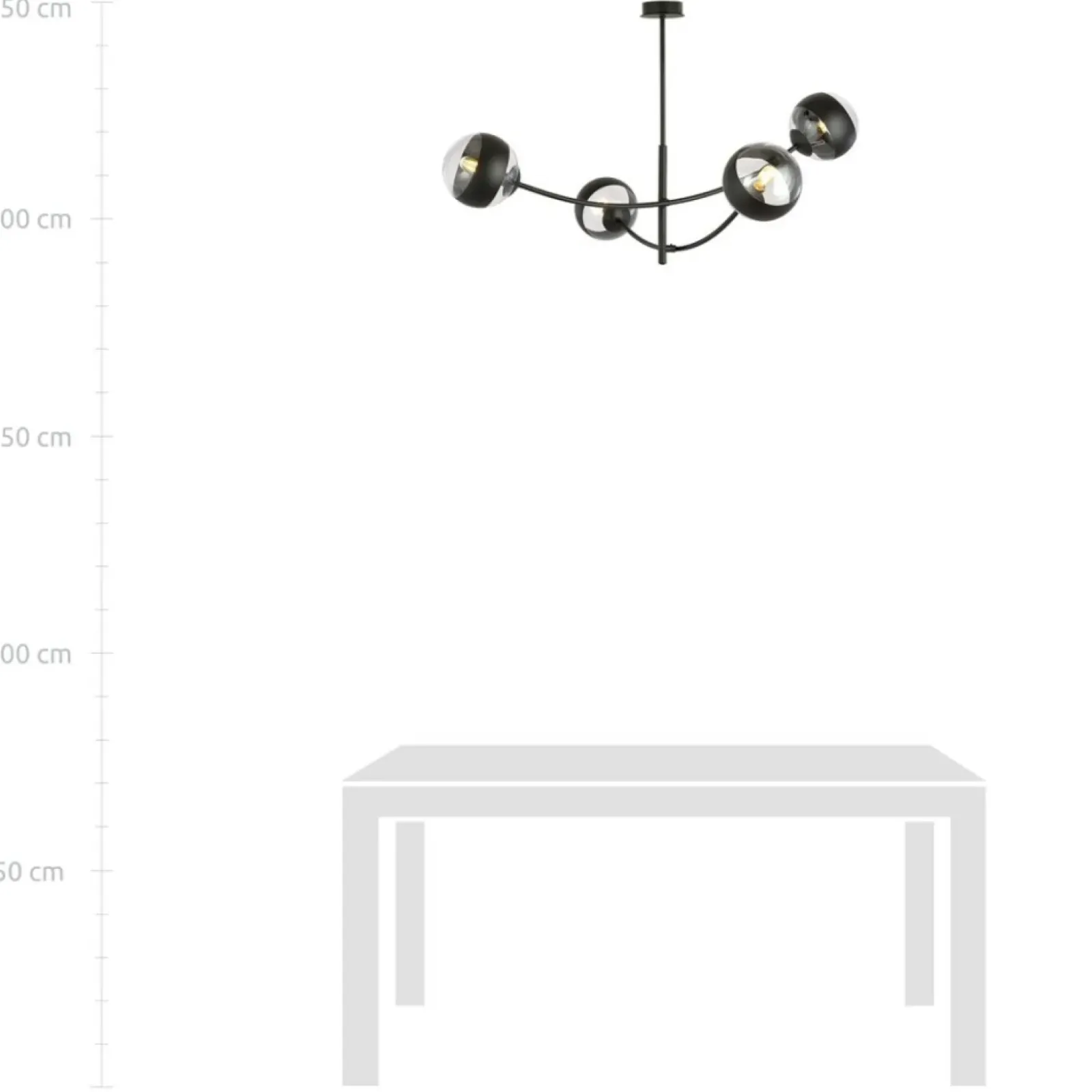 Sklep Kaja Molekularna, czarna lampa sufitowa do sypialni 1101/4 HUNTER | Kaja Outlet