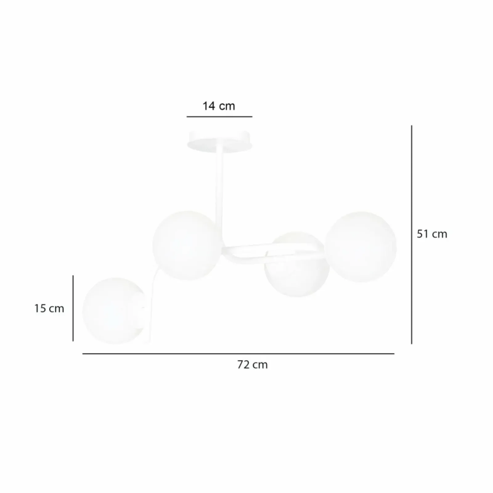 Sklep Kaja Molekularna lampa sufitowa z kloszami 1031/4A KALF | Kaja Oświetlenie biały Online