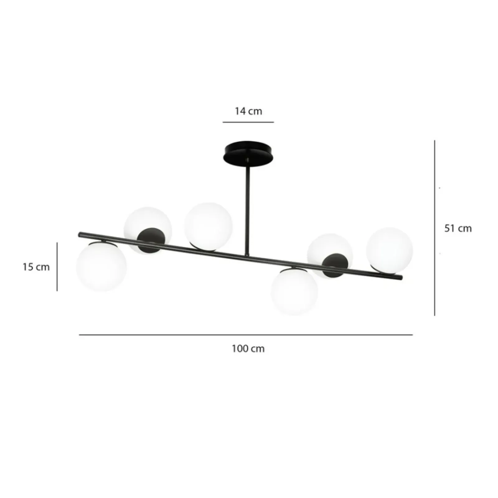Sklep Kaja Molekularna, prosta lampa sufitowa z kloszami 1020/6 BIOR | Kaja Cheap
