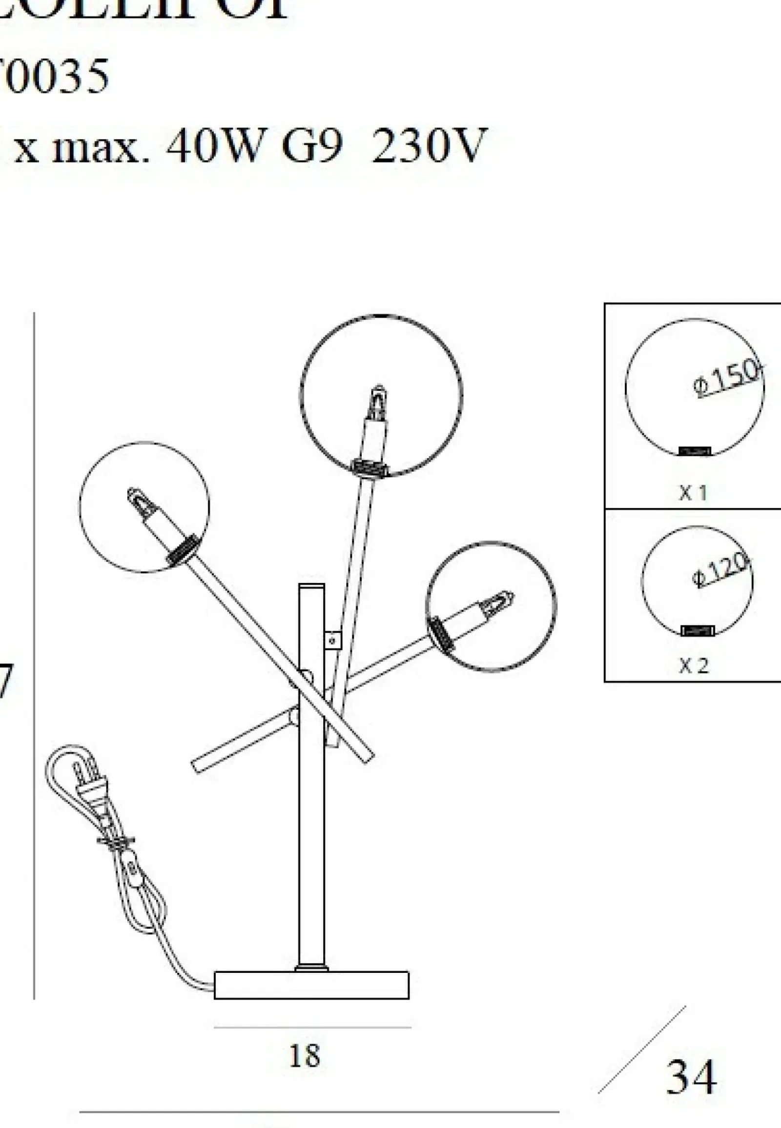 Sklep Kaja Mosiężna, nowoczesna lampka stołowa MX T0035 LOLLIPOP | Kaja* Nowoczesne Lampki Stołowe
