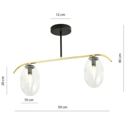 Sklep Kaja Niebanalna, czarno-złota lampa sufitowa do salonu 1279/2 z serii FINES Fashion