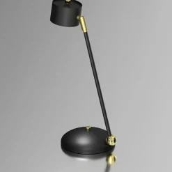 Sklep Kaja Niebanalna lampa biurkowa, czarno-złota MLP7764 z serii ARENA | Kaja Oświetlenie* Lampki Biurkowe
