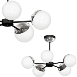Sklep Kaja Niebanalna lampa wisząca z pięcioma kloszami MLP8882 z serii SFERA | Kaja Oświet chrom Cheap