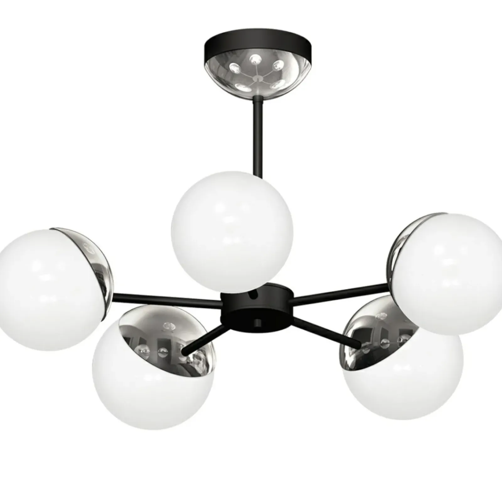Sklep Kaja Niebanalna lampa wisząca z pięcioma kloszami MLP8882 z serii SFERA | Kaja Oświet chrom Cheap