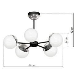 Sklep Kaja Niebanalna lampa wisząca z pięcioma kloszami MLP8882 z serii SFERA | Kaja Oświet chrom Cheap