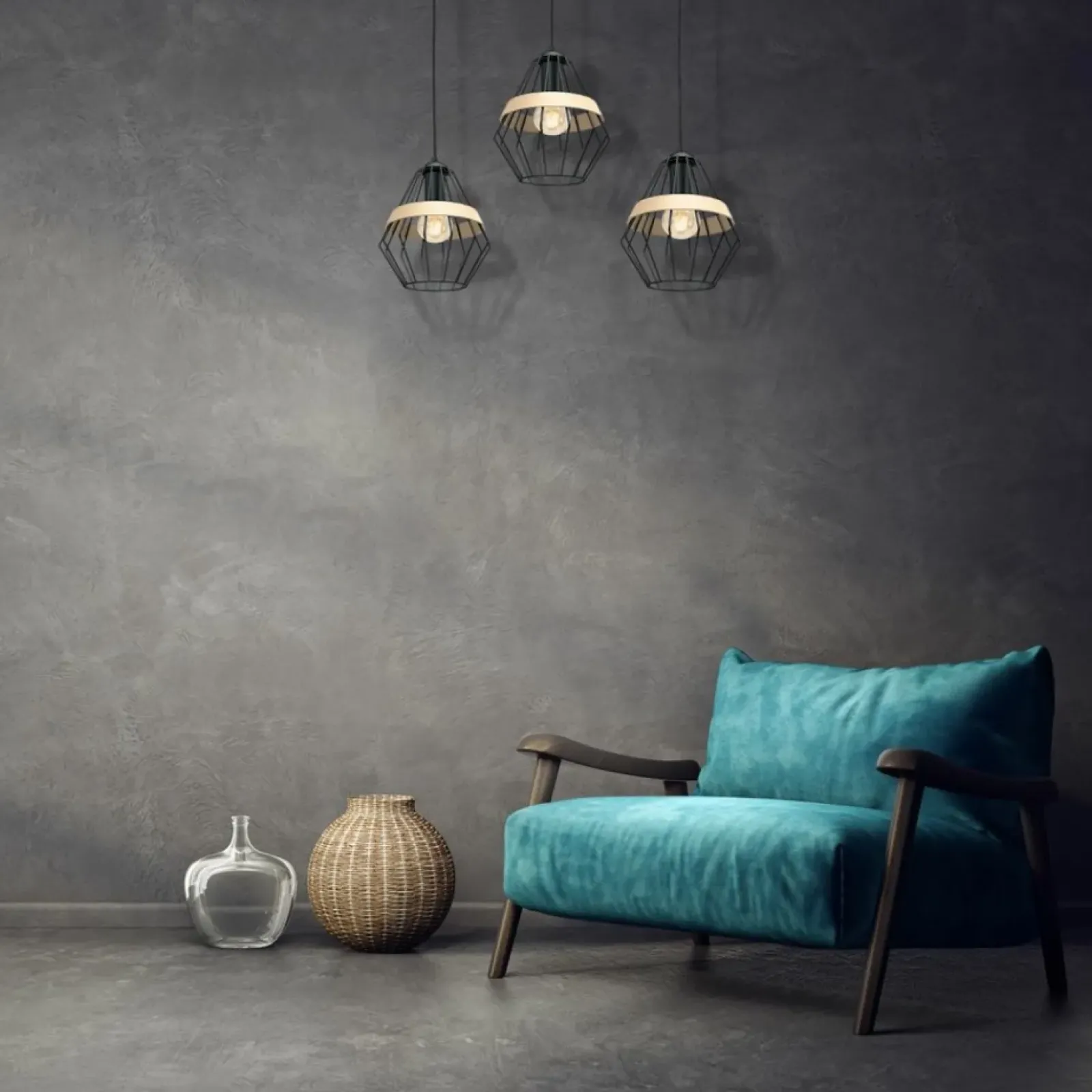 Sklep Kaja Niebanalna, potrójna lampa wisząca na listwie MLP5525 z serii CLIFF | Kaja Oświe Fashion