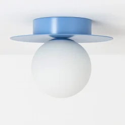 Sklep Kaja Niebieska lampa sufitowa z białymi kulkami K-5447 z serii ROBIN* Plafony Klasyczne|Plafony