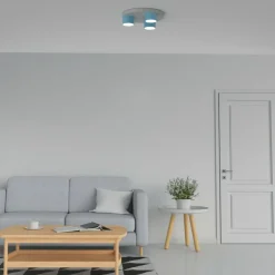 Sklep Kaja Niebieska lampa sufitowa na białej podstawie MLP7551 z serii DIXIE | Kaja Oświet Best Sale