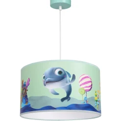 Sklep Kaja Niebieska lampa wisząca, rysunek rybki MLP6802 z serii DELFINKA FINKA | Kaja Ośw* Żyrandole Z Abażurem|Randole Tradycyjne