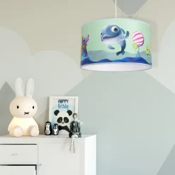 Sklep Kaja Niebieska lampa wisząca, rysunek rybki MLP6802 z serii DELFINKA FINKA | Kaja Ośw* Żyrandole Z Abażurem|Randole Tradycyjne