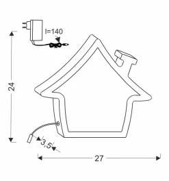 Sklep Kaja Niebieska lampka nocna do pokoju dziecka 41-11800 HOUSE | Kaja* Lampy Led