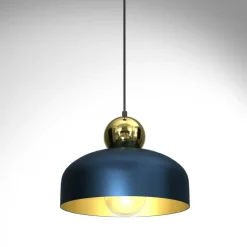Sklep Kaja Niebiesko-złota lampa wisząca, ozdobna kula MLP7695 z serii HARALD | Kaja Oświet Shop