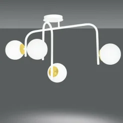 Sklep Kaja Nieregularna, biało-złota lampa sufitowa 1033/4B RAGNAR | Kaja Outlet