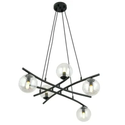 Sklep Kaja Nieregularna lampa z przezroczystymi kloszami 1202/5 z serii ESSA czarny Cheap