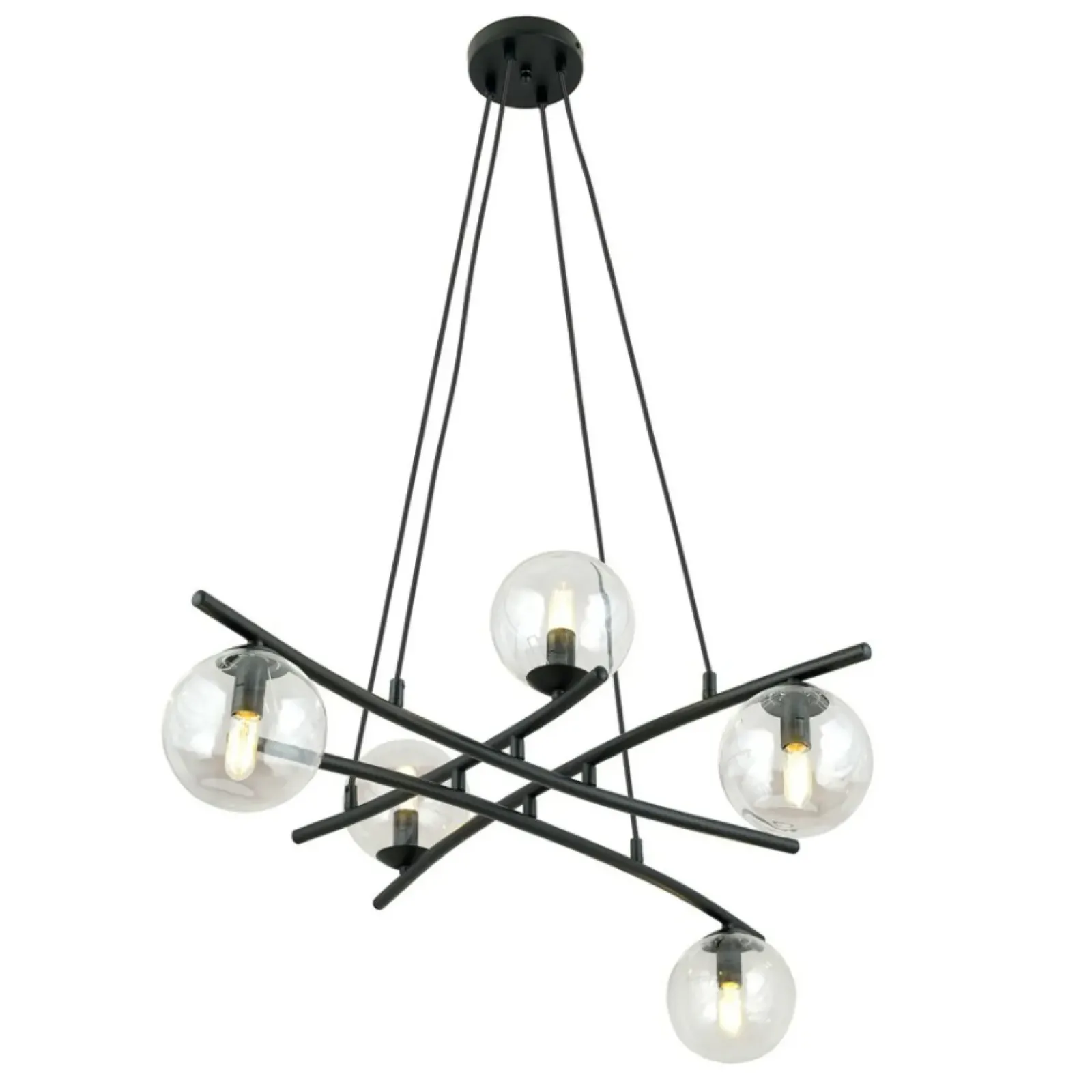 Sklep Kaja Nieregularna lampa z przezroczystymi kloszami 1202/5 z serii ESSA czarny Cheap