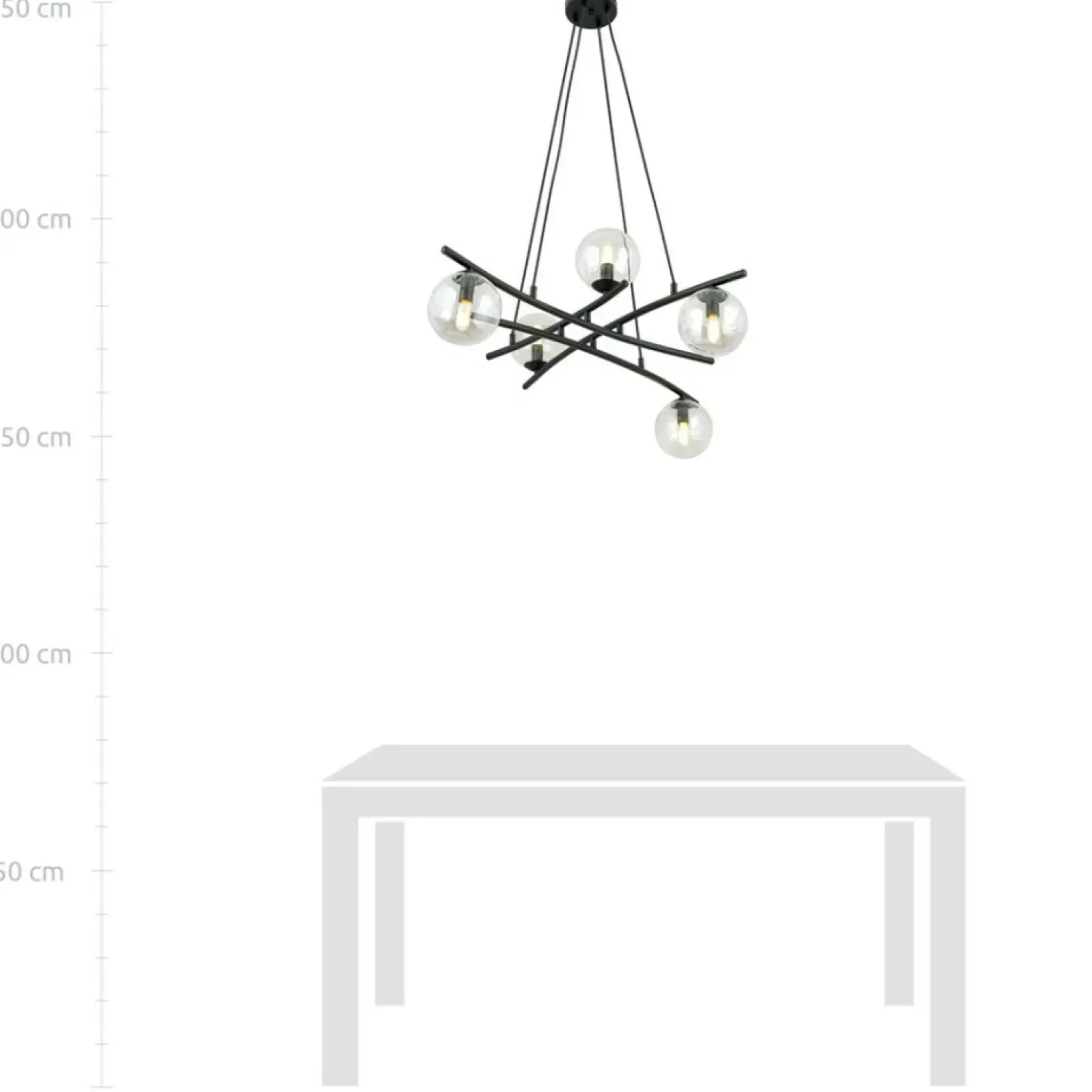 Sklep Kaja Nieregularna lampa z przezroczystymi kloszami 1202/5 z serii ESSA czarny Cheap