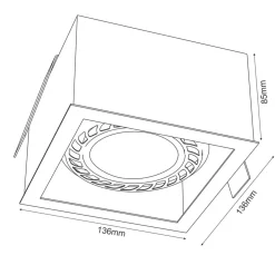 Sklep Kaja Nieruchome oczko 13,6x13,6cm GU10/ES111 ANT 3272 z serii CAGE | Kaja* Oprawy Podtynkowe