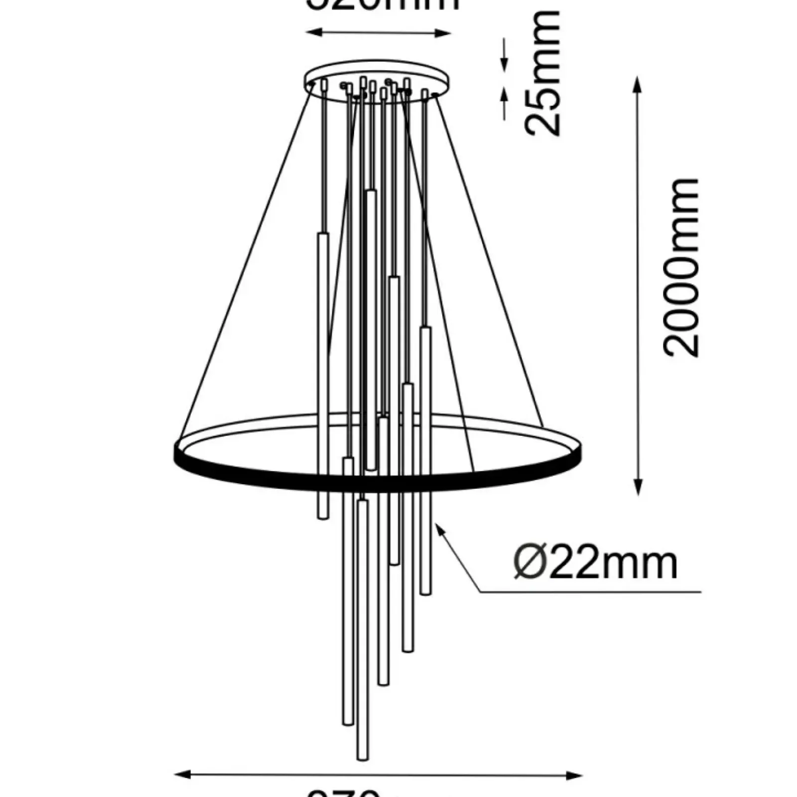 Sklep Kaja Niespotykana lampa wisząca LED do salonu ANT 5215 LUNA | Kaja Cheap