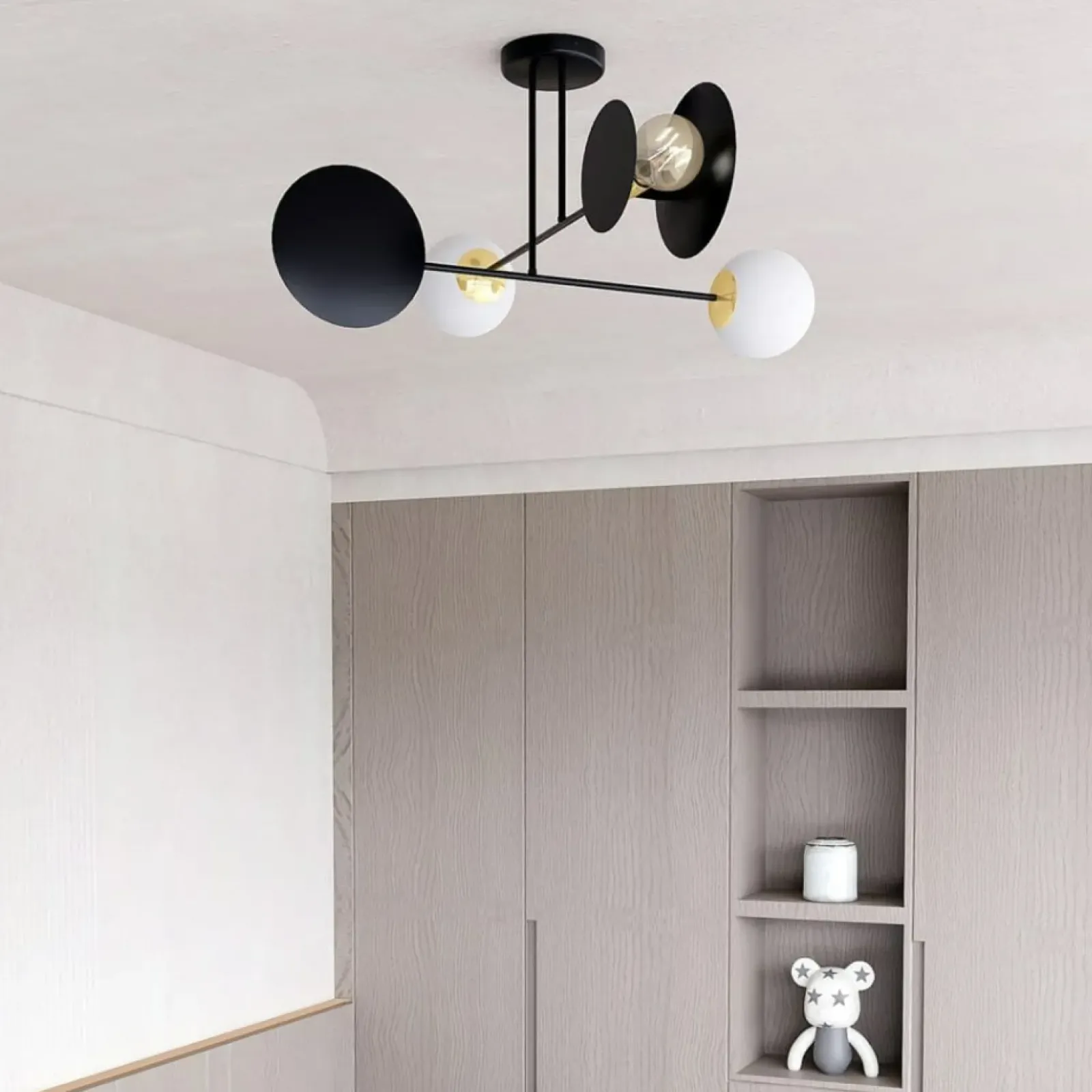 Sklep Kaja Nietuzinkowa czarno-biała lampa sufitowa 612/4 | Kaja Oświetlenie Store