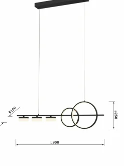 Sklep Kaja Nietuzinkowa lampa LED nad stół w salonie WF 7030-502 MESSINA | Kaja czarnymat Cheap