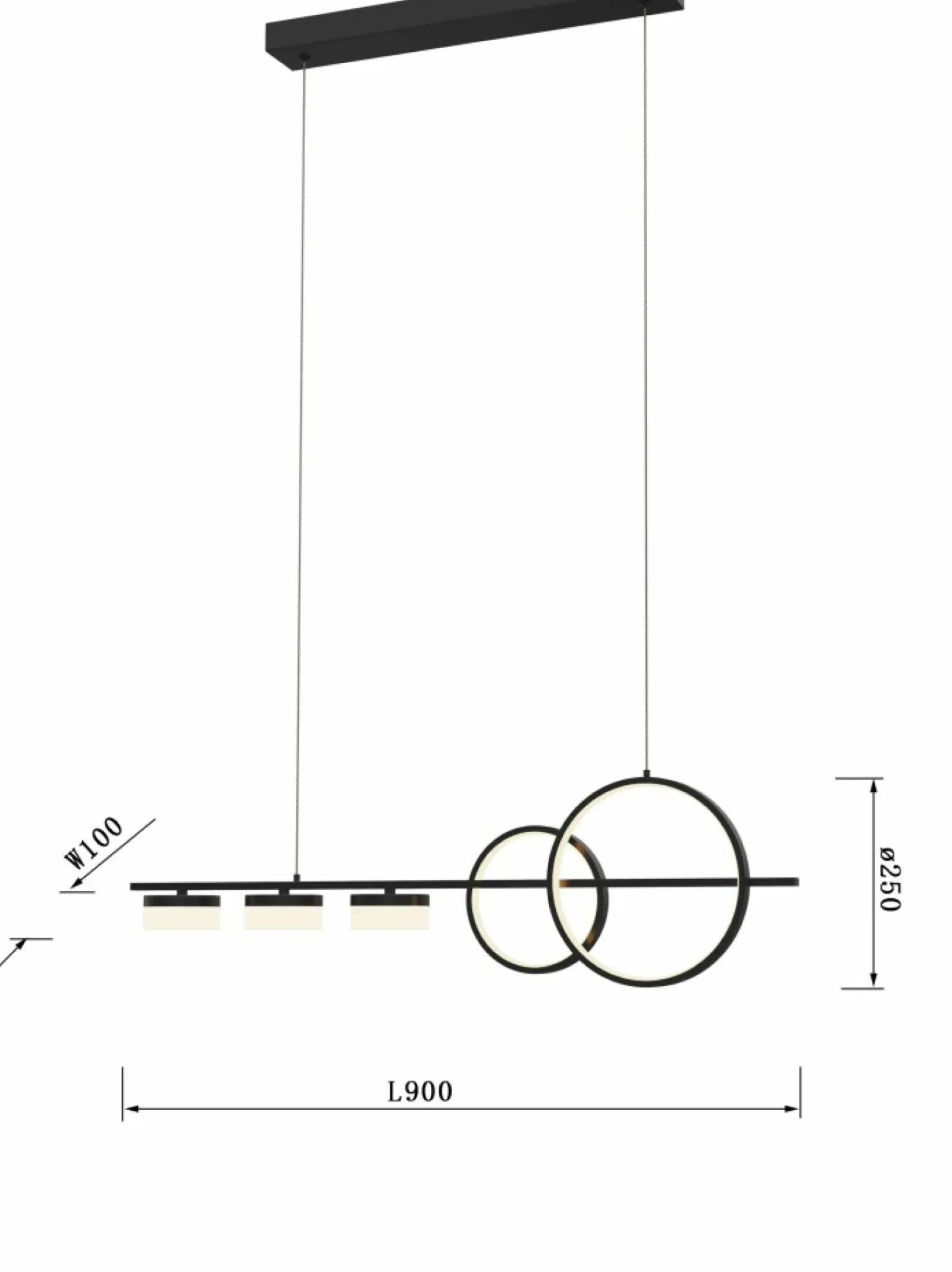 Sklep Kaja Nietuzinkowa lampa LED nad stół w salonie WF 7030-502 MESSINA | Kaja czarnymat Cheap