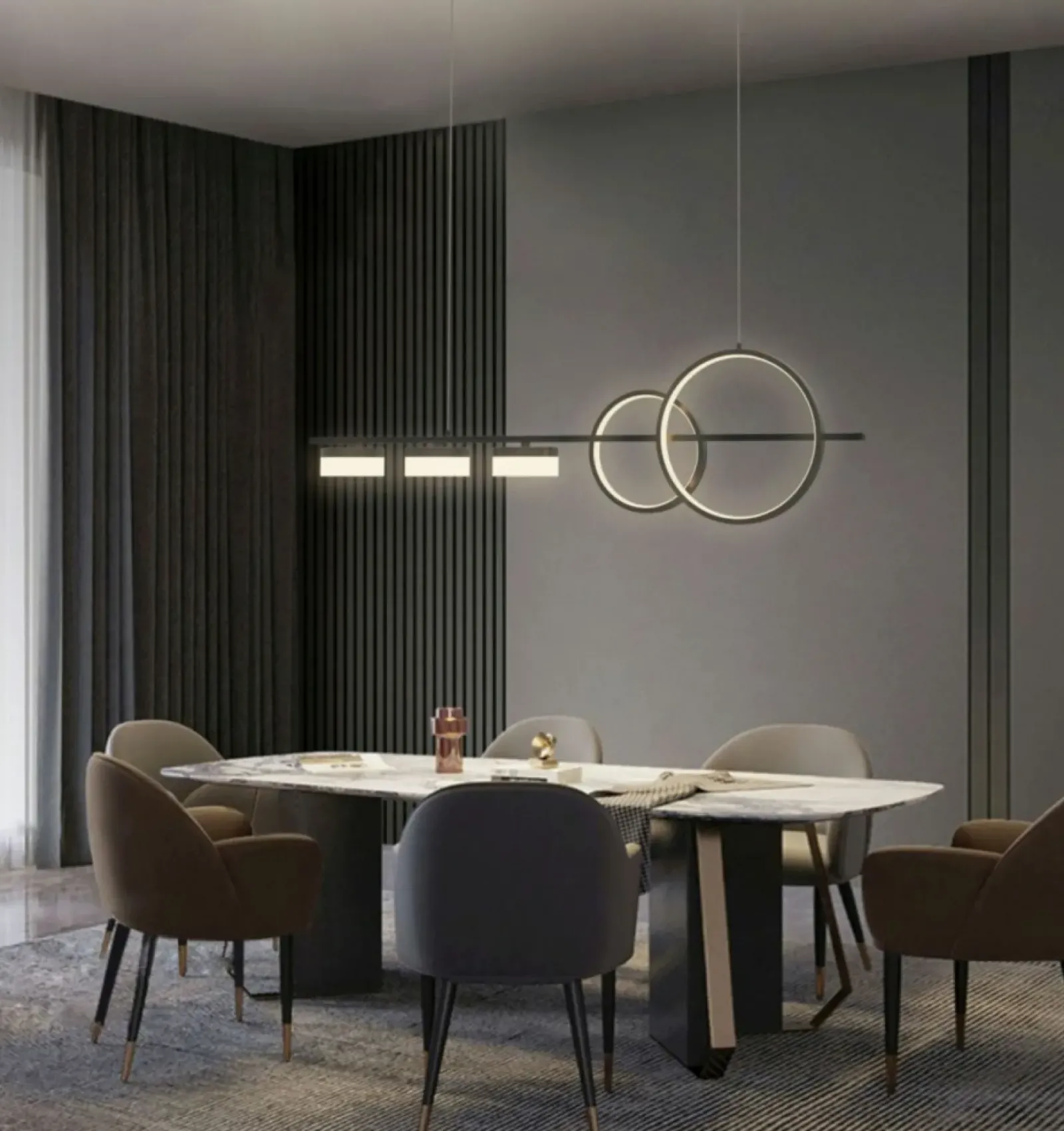 Sklep Kaja Nietuzinkowa lampa LED nad stół w salonie WF 7030-502 MESSINA | Kaja czarnymat Cheap