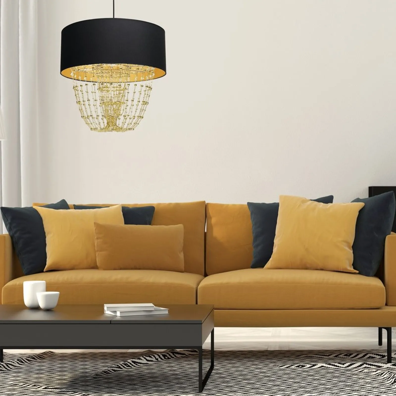 Sklep Kaja Niezwykle ozdobna lampa wisząca do salonu MLP6442 z serii ALMERIA | Kaja Oświetl* Żyrandole Z Abażurem