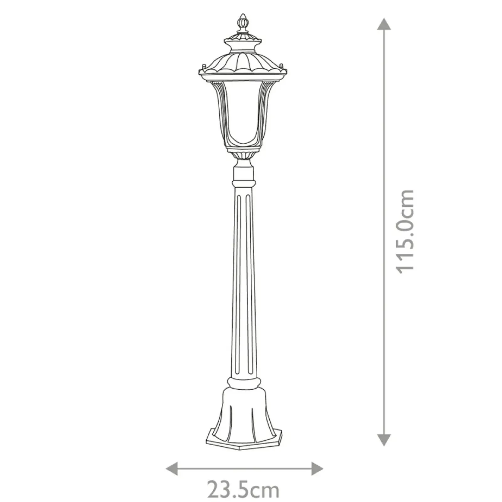 Sklep Kaja Niska lampa ogrodowa, wysokość 115cm CC4-S-BK z serii CHICAGO* Lampy Ogrodowe Stojące