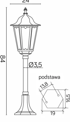 Sklep Kaja Niska lampa zewntrzna na jedną żarówkę K 5002/3 z serii RETRO CLASSIC | Kaja Ośw* Lampy Ogrodowe Stojące