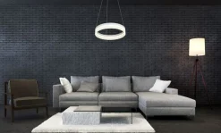 Sklep Kaja Nowoczesna, biała lampa wisząca LED ⌀40cm ML405 RING | Kaja Cheap