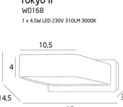 Sklep Kaja Nowoczesna, biała, ledowa lampa ścienna MX W0168 TOKYO | Kaja* Lampy Led
