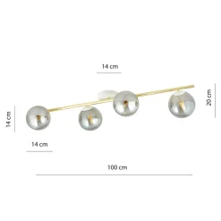 Sklep Kaja Nowoczesna, biało-złota lampa sufitowa do salonu 1247/4 serii SPLENDI Outlet