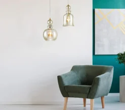 Sklep Kaja Nowoczesna, bursztynowa lampa wisząca P003PL-01BZ TONE | Kaja Hot