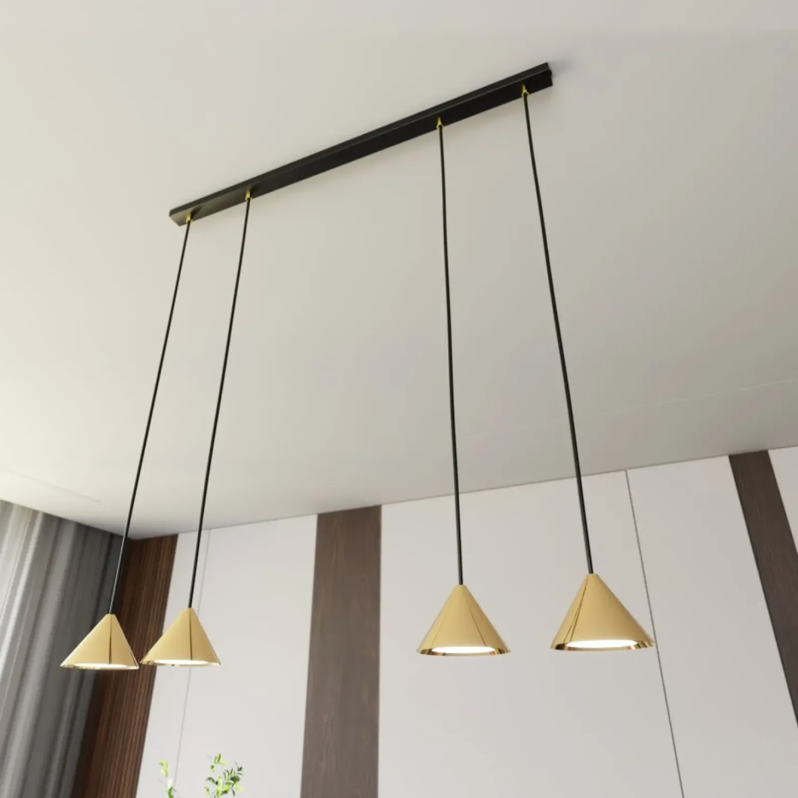 Sklep Kaja Nowoczesna, czarno złota lampa wisząca 1329/4 ELIT | Kaja Oświetlenie Online