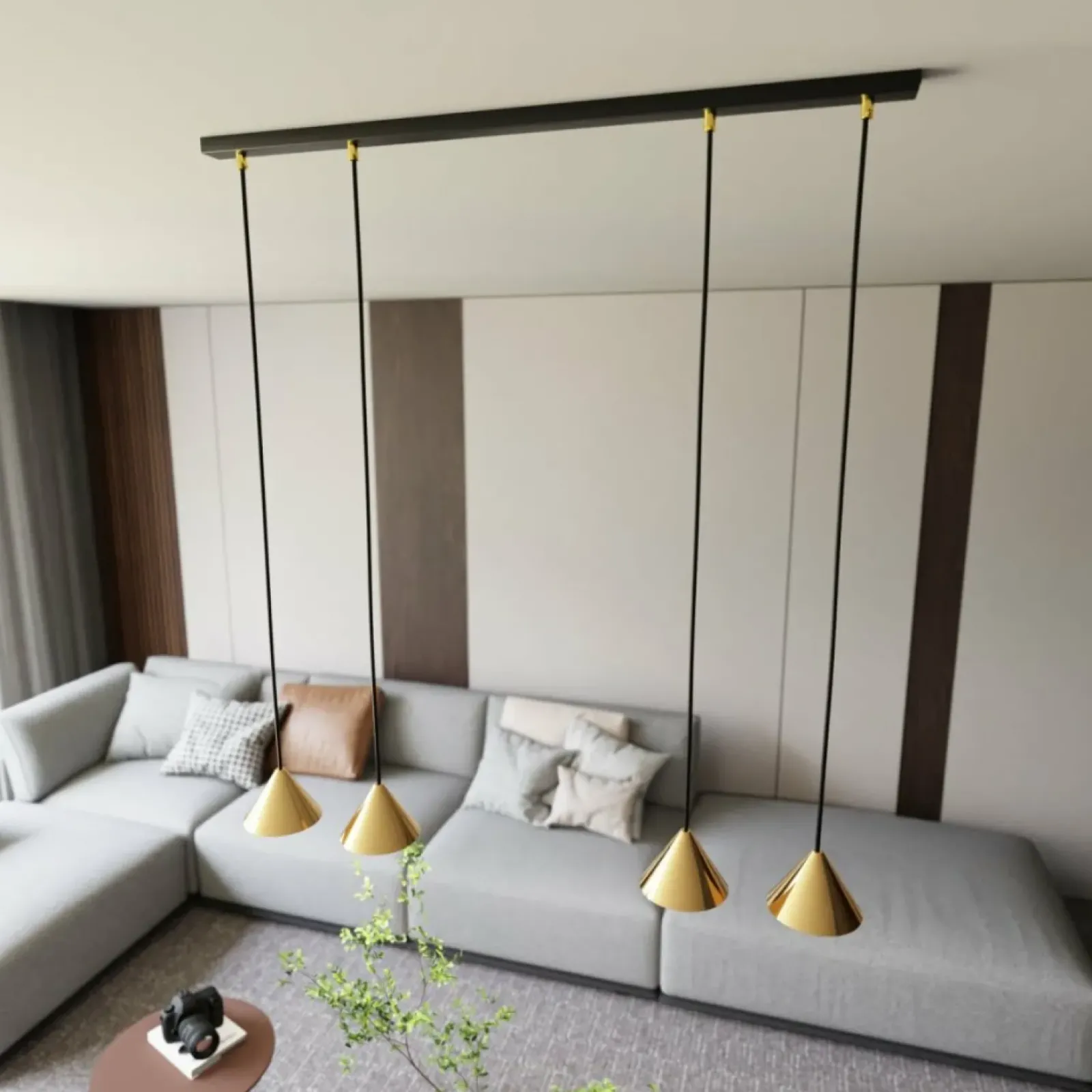 Sklep Kaja Nowoczesna, czarno złota lampa wisząca 1329/4 ELIT | Kaja Oświetlenie Online