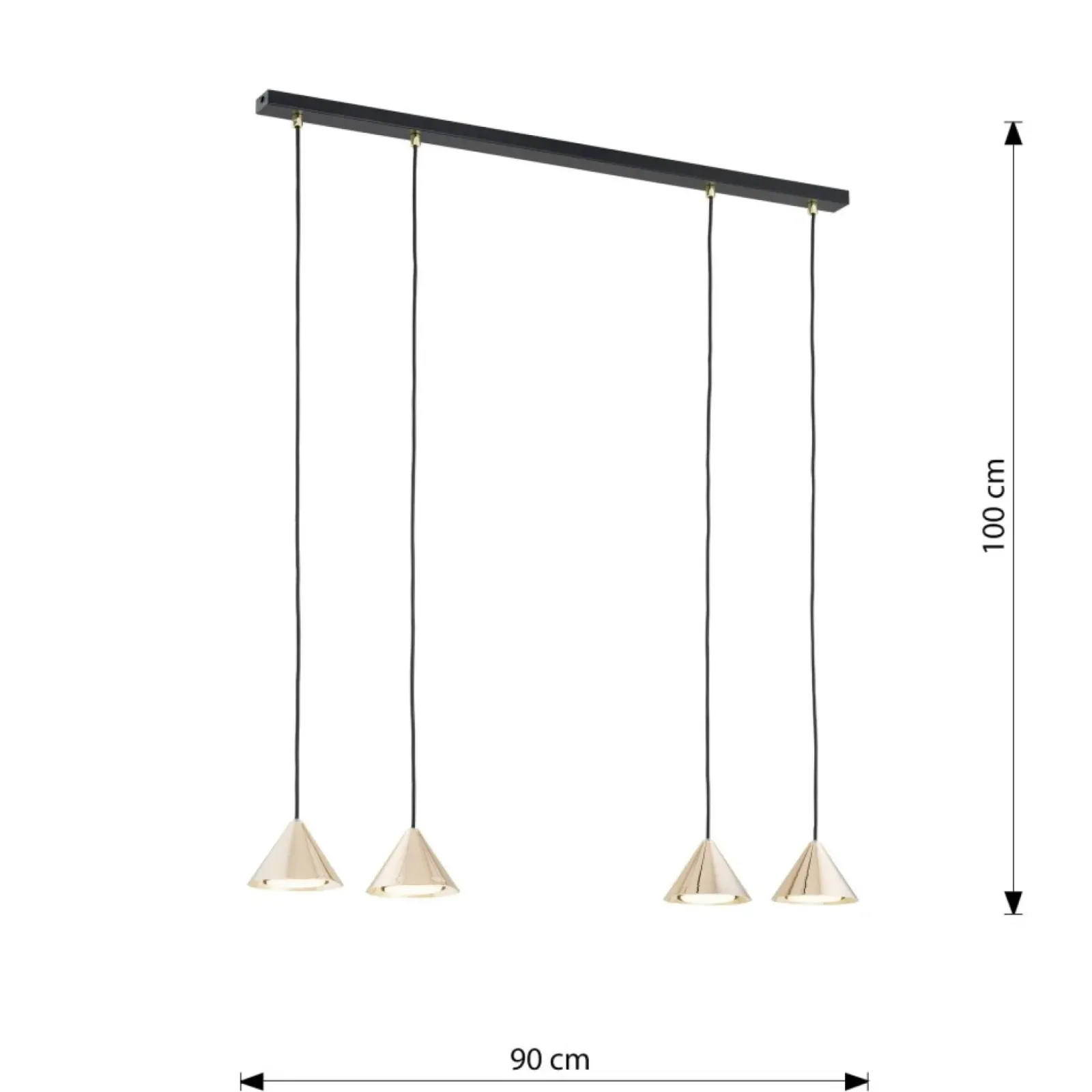 Sklep Kaja Nowoczesna, czarno złota lampa wisząca 1329/4 ELIT | Kaja Oświetlenie Online