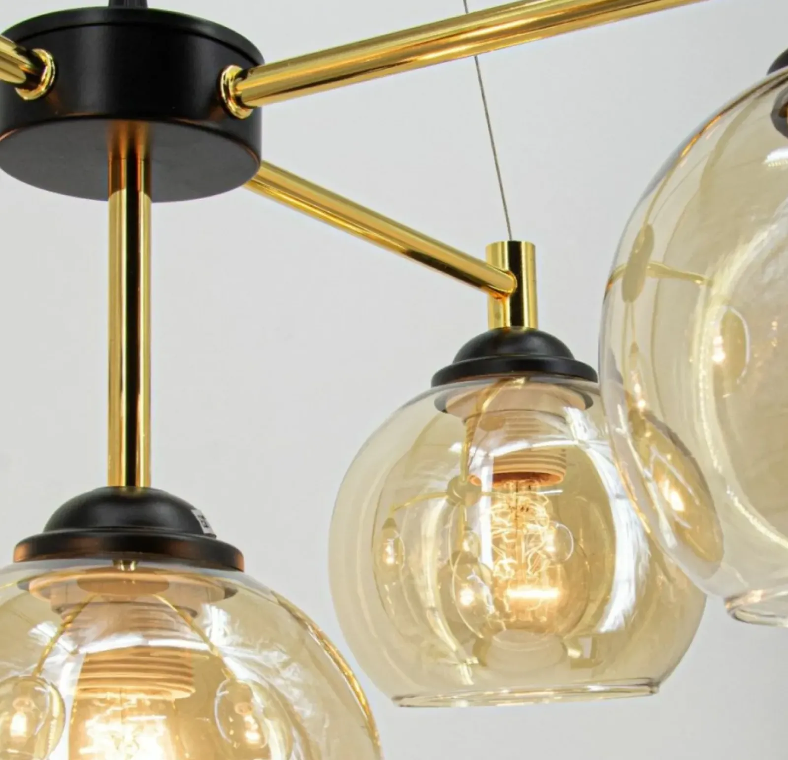 Sklep Kaja Nowoczesna, czarno-złota lampa wisząca 6301/5 BL TR VIVIEN | Kaja Outlet