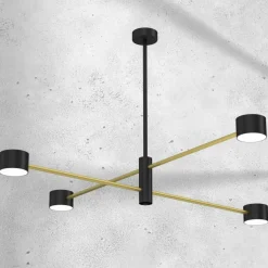 Sklep Kaja Nowoczesna, czarno-złota lampa wisząca MLP8419 CROSS | Kaja Outlet