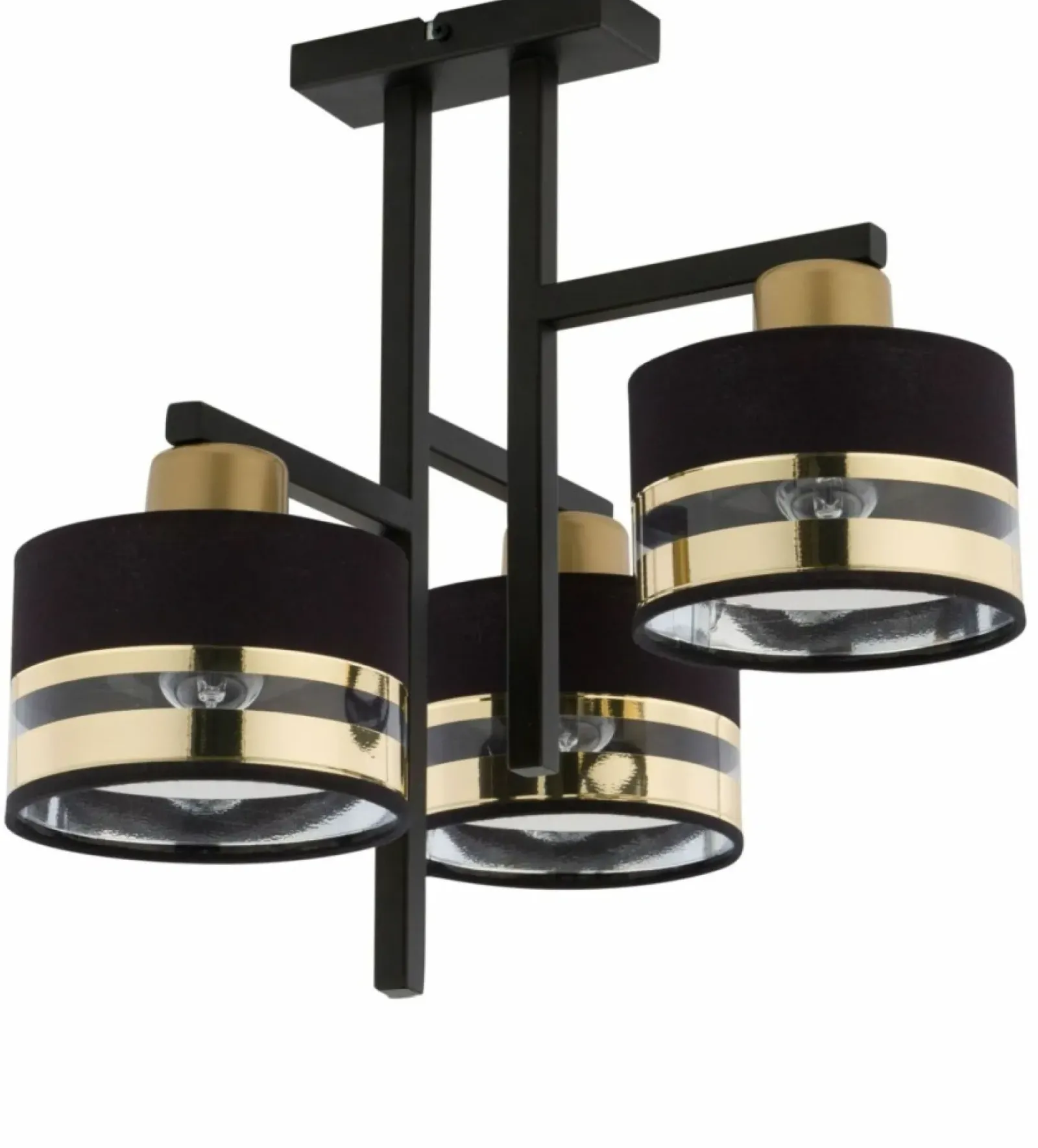 Sklep Kaja Nowoczesna, czarno-złota lampa sufitowa z abażurami SIG 32147 - PRO Best
