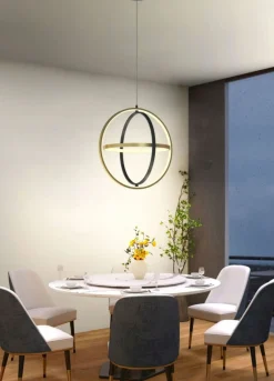 Sklep Kaja Nowoczesna, czarno-złota lampa wisząca LED WF 6048-0110 LORIA | Kaja Store