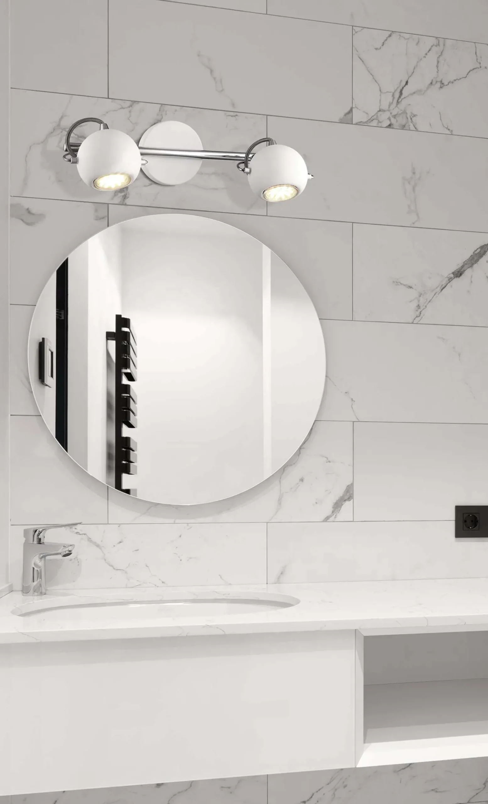 Sklep Kaja Nowoczesna lampa ścienna K-8002/2 WH SALVA WHITE | Kaja Oświetlenie* Reflektory Sufitowe Podłużne - Na Listwie