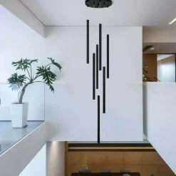 Sklep Kaja Nowoczesna lampa do stylowego salonu LP-894/7P BK z serii LUNGO | Kaja Sale