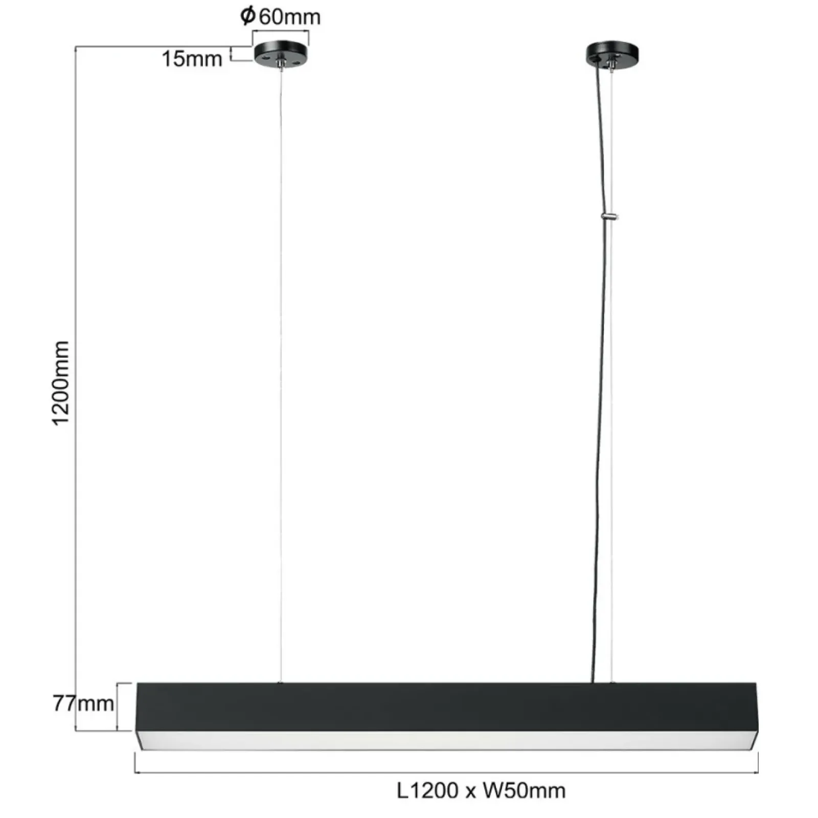 Sklep Kaja Nowoczesna lampa nad wyspę 120cm LP-1401/1P L BK SMART LUCI L | Kaja Cheap