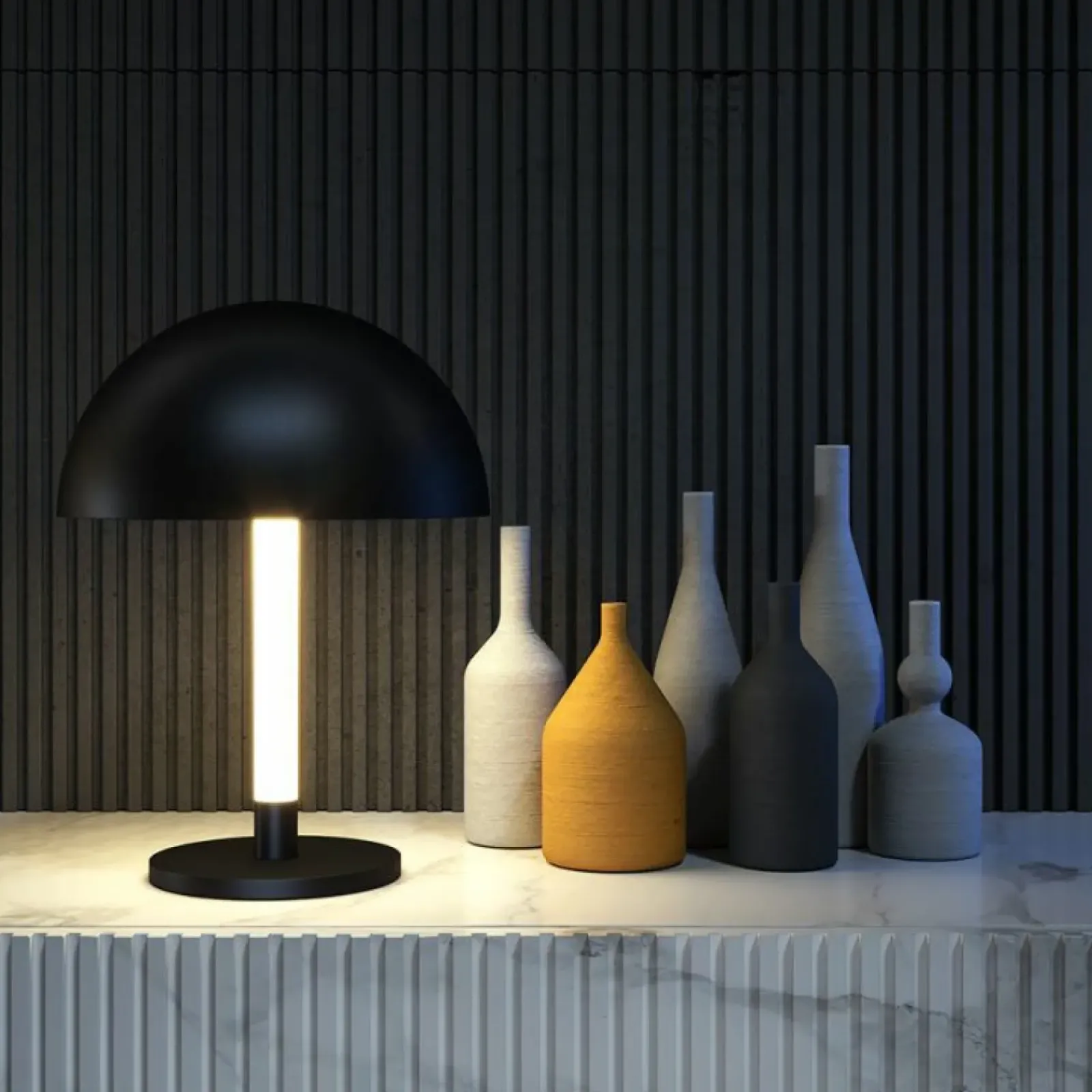 Sklep Kaja Nowoczesna lampa stołowa z kopułowym kloszem Z012TL-L8B3K z serii RAY* Nowoczesne Lampki Stołowe|Lampy Led