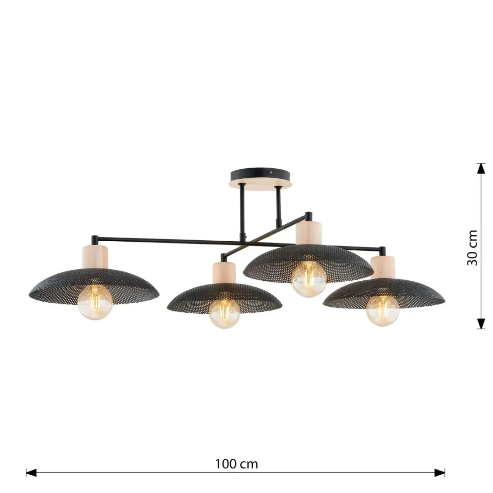 Sklep Kaja Nowoczesna lampa sufitowa do salonu 1318/4 KOBE | Kaja Oświetlenie czarny Best
