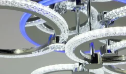 Sklep Kaja Nowoczesna lampa sufitowa z pilotem w zestawie DRS2032 z serii RING chrom Best Sale